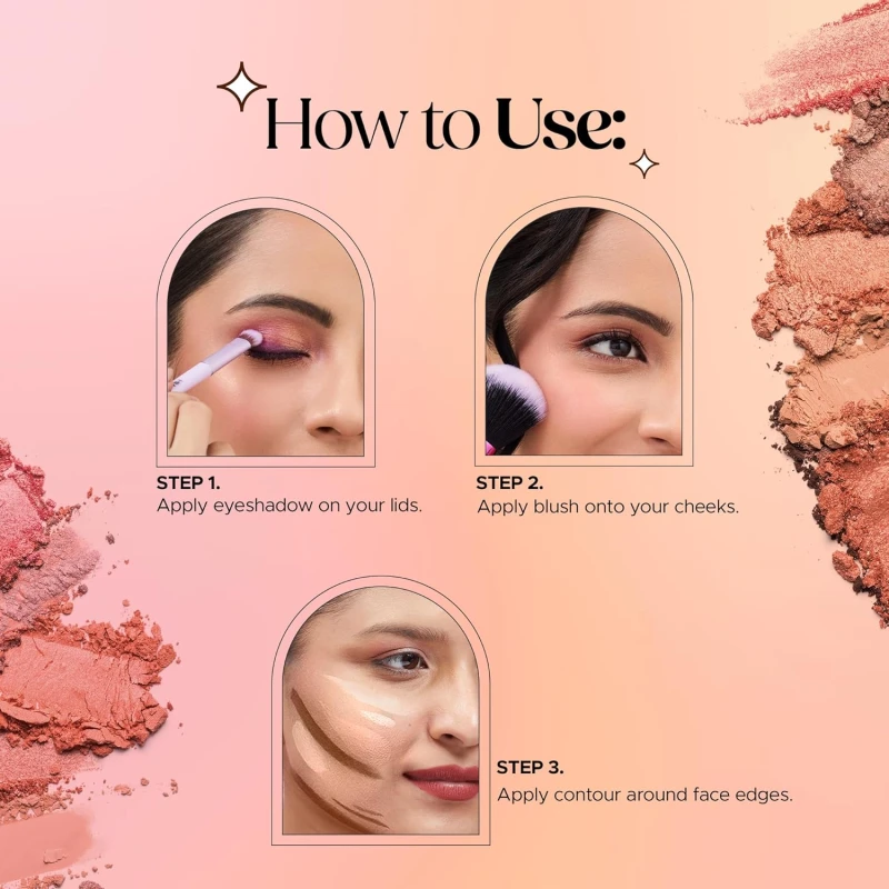 Hilary Rhoda More Than Basic Face Palette | With Blushes, Shimmer Highlighters & Eyeshadows | Highly Pigmented & Long Lasting Face Palette |10.5g (Made You Blush - Shade 02) thumbnail 7